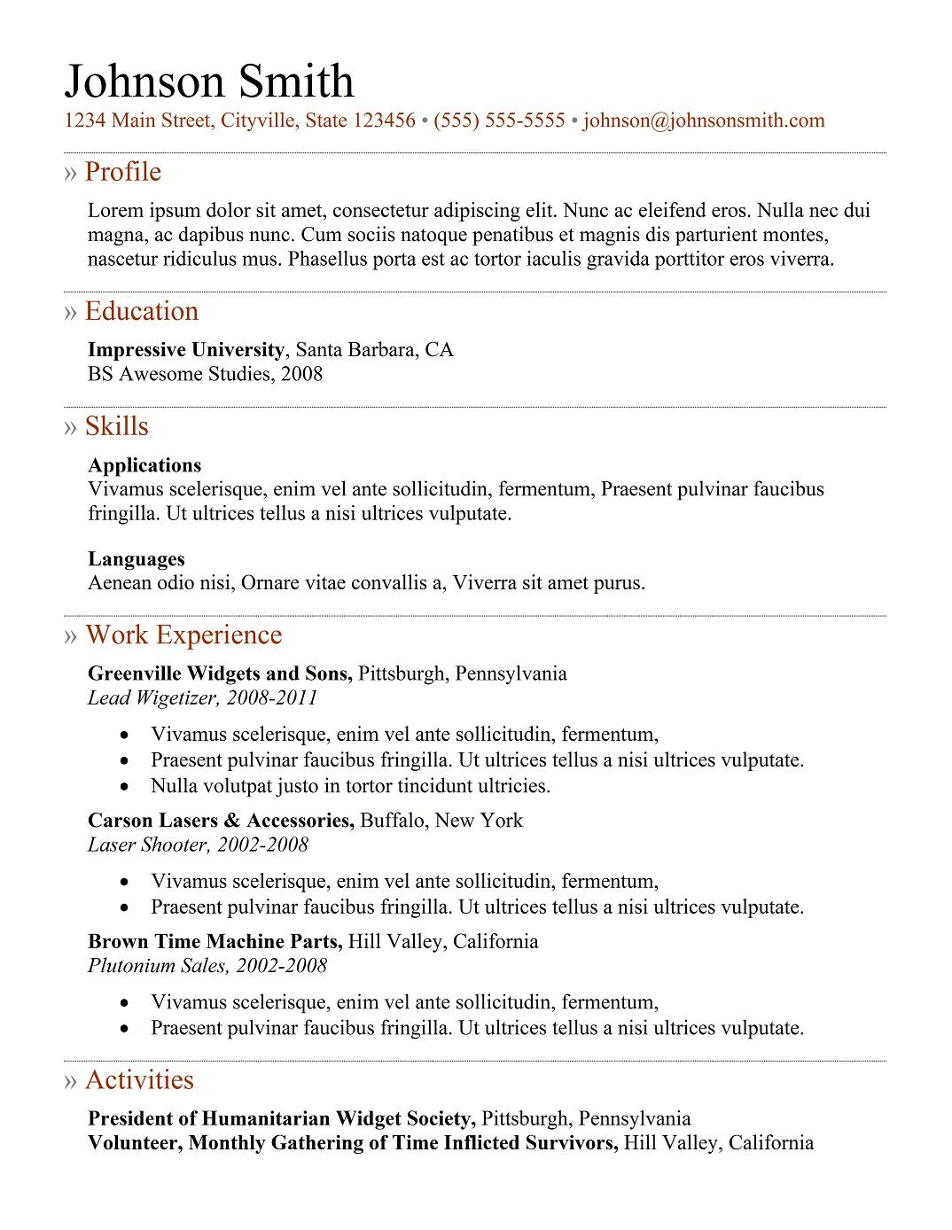 Best scannable resume template